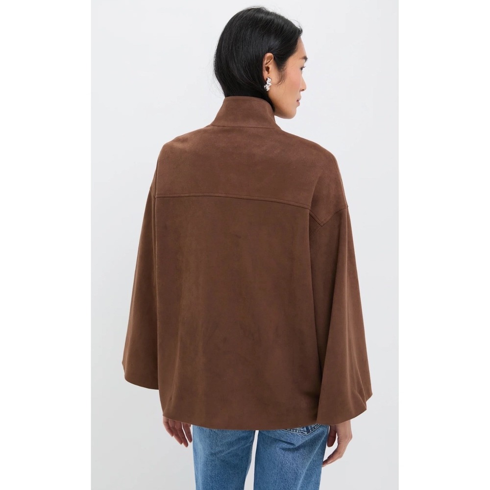 Tuckernuck Chocolate Suede Fringe Marant Shirt Jacket Brown Shacket XL NWT - Picture 5 of 10